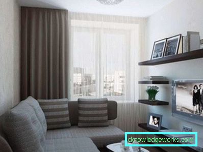 Interno di un piccolo soggiorno in un piccolo appartamento - 50 esempi di foto