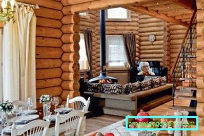 Cucina in una casa di legno - finitura