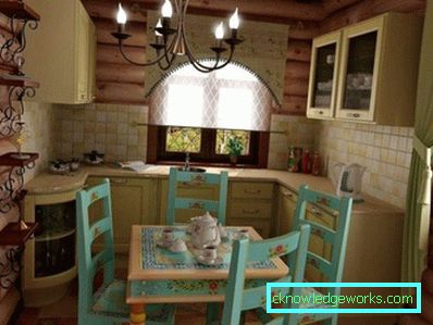 Cucina in una casa di legno - finitura