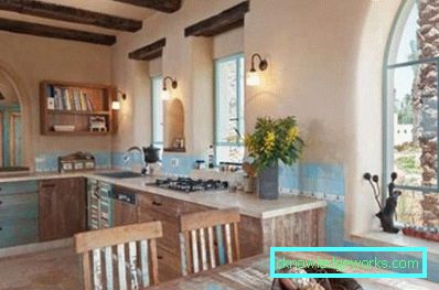 Cucina in una casa di legno - finitura