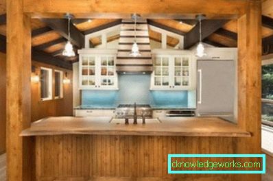Cucina in una casa di legno - finitura
