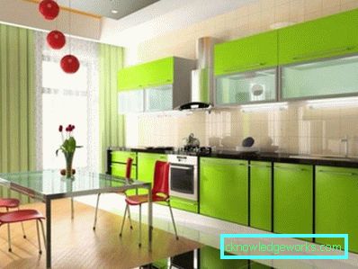Cucina in colore verde chiaro