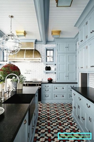 Cucina in blu