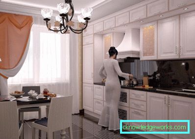 Piccola cucina di 5 metri quadrati. m con frigo Piccola cucina di 5 metri quadrati. m con frigo