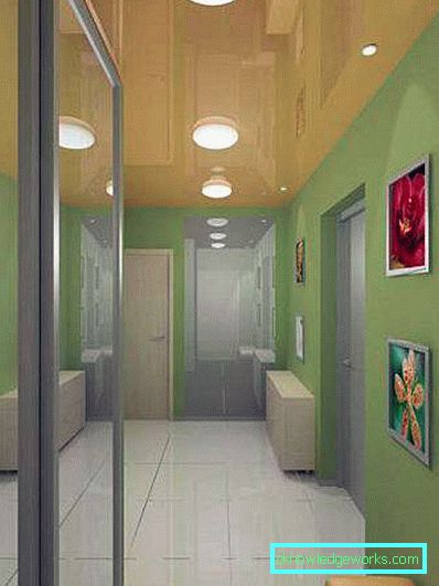 Piccola sala nel Kruscev - una foto del disegno di uno stretto corridoio