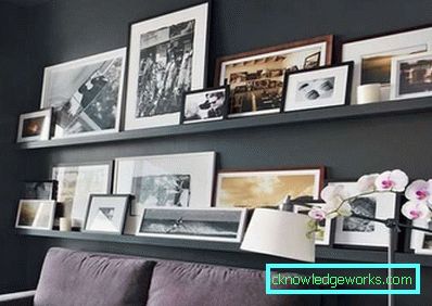 Dipinti modulari all'interno del soggiorno sul divano - idee fotografiche