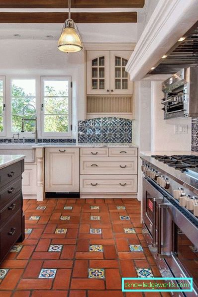 Piastrelle per pavimento per la cucina - foto nell'interno