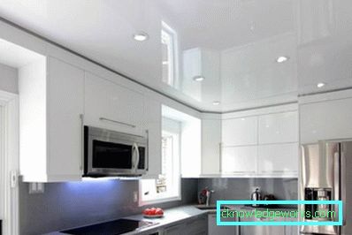 Soffitto teso in cucina: 120 foto di opzioni di design