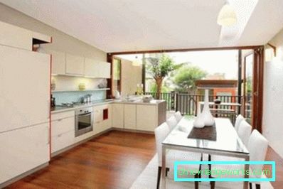 Combinando una cucina con un balcone - design fotografico