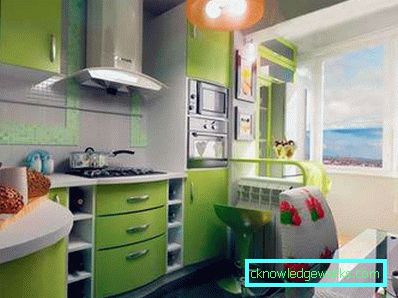 Combinando una cucina con un balcone - design fotografico