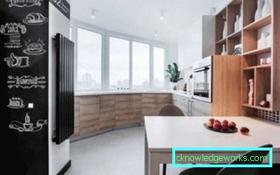 Combinando una cucina con un balcone - design fotografico
