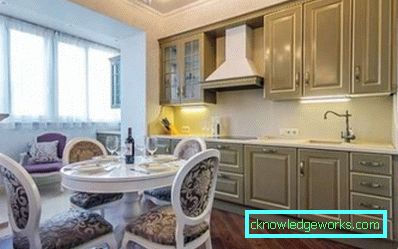 Combinando una cucina con un balcone - design fotografico