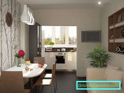 Combinando una cucina con un balcone - design fotografico