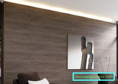 Decorazione murale nel corridoio con laminato - foto design