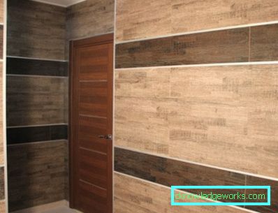 Decorazione murale nel corridoio con laminato - foto design