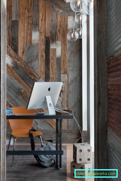 Decorazione murale nel corridoio con laminato - foto design