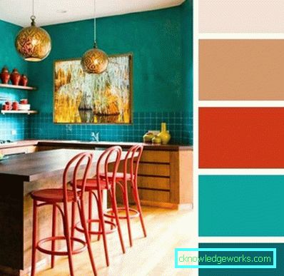 La combinazione di colori all'interno della cucina (50 esempi di foto)