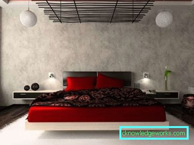 Camera da letto nello stile del minimalismo - foto degli interni