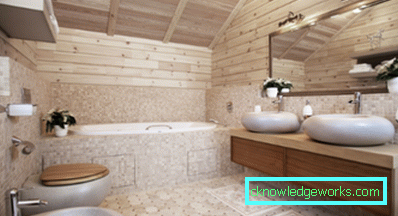 Bagno in una casa di legno con le proprie mani