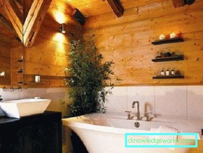 Bagno in una casa di legno con le proprie mani